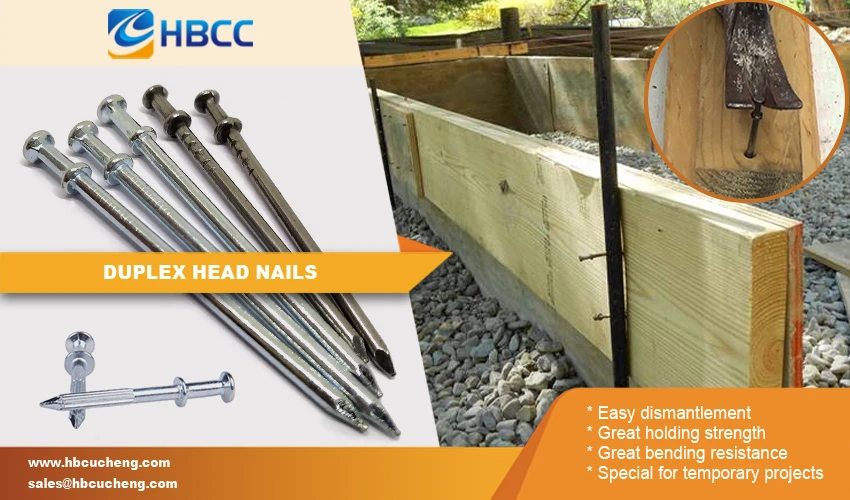Iron Two headed nails advantages
